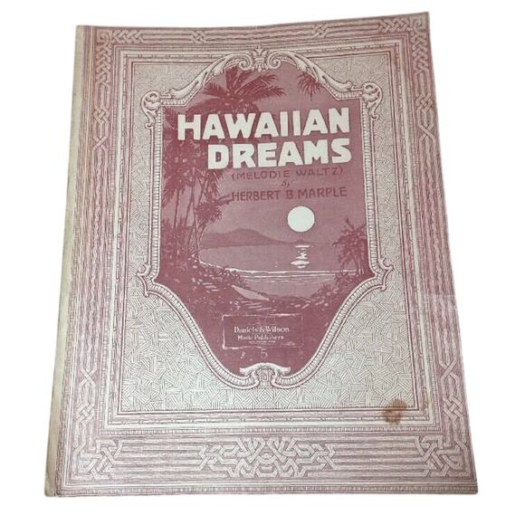 Antique 1916 Hawaiian Dreams Melodie Waltz By Herbert Marple Sheet Music - Picture 1 of 3